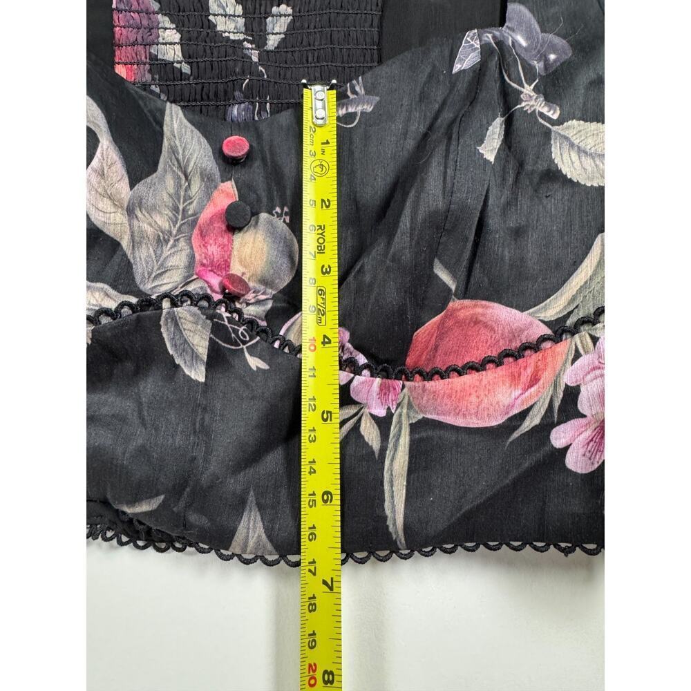 ALLSAINTS Ria Soleil Linen & Silk Crop Top In Black New Without Tags Size 8 $219 - Picture 4 of 7